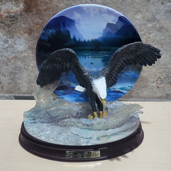 Bradford Exchange Decorative 3 D Plate Flying Eagle Trout Figurine On The Mark F - Picture 1 of 12